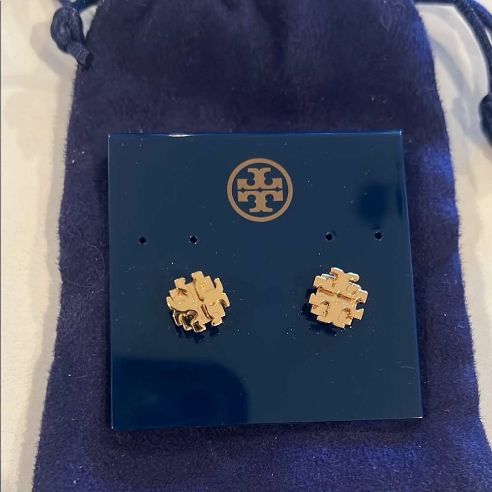 Tory Burch Small T Logo Stud Earrings